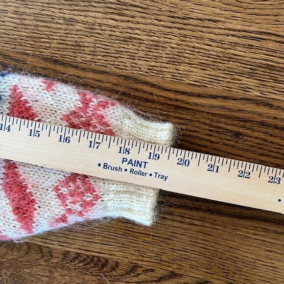 VTG 80s Knit Knit Mohair Sweater Cardigan Womens M Chunky Colorful Geometric - Picture 5 of 7